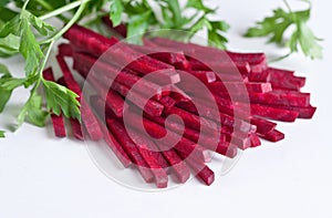 Shreds beet, beetroot