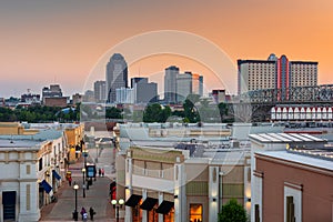 Shreveport, Louisiana, USA Downtown City Skyline