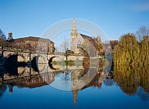 Shrewsbury on the River Severn, Shropshire, England photo