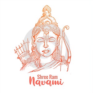 Shri ram navami with bow & arrow sketch kard design
