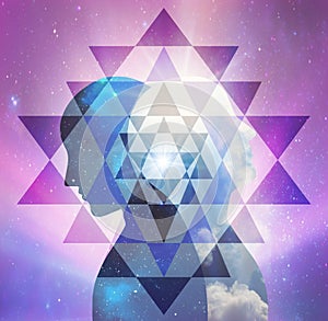 Shri Yantra triangles, divine feminine, masculine unity, Enlightenment Unity consciousness, Yin Yang, twin flames, cosmic lovers