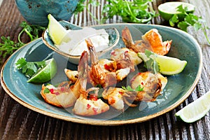 shrimp with Aioli sauce.
