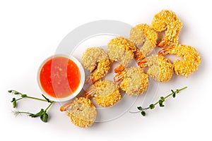 Shrimp in batter on a white background for the site2
