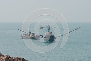 a Shrimp Boat at the bay Po Toi Islands