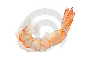 Shrimp of boiled prawn seafood isolated white background