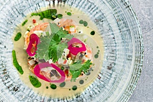 Shrimp ceviche seviche latin america style photo