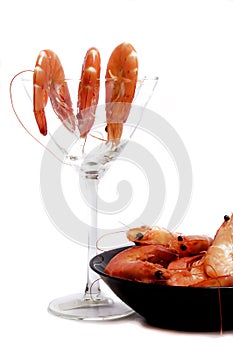 Shrimp cocktail and bowl