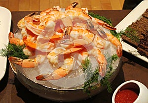 Shrimp cocktail on ice