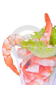 Shrimp cocktail isolated on white