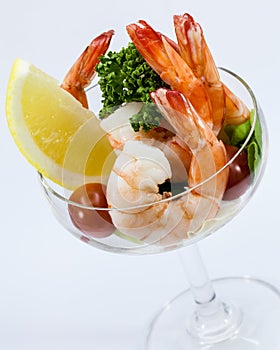 Shrimp Cocktail Isolated on a White .