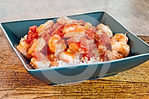 Shrimp Creole Served on Rice photo
