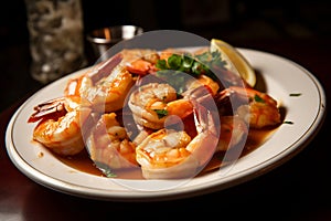 Shrimp dish. Healthy Eating. AI Generated