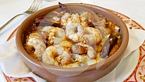 Shrimp dish in macro view