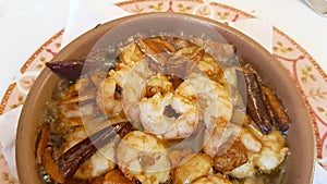 Shrimp dish in macro view