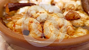Shrimp dish in macro view