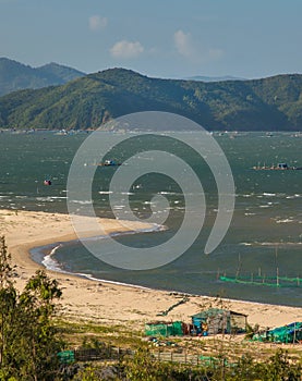 Shrimp Farming Vung Lam Bay Vietnam photo