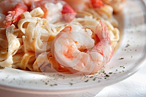 Shrimp Fettuccine Alfredo Close Up
