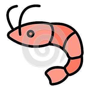 Shrimp food icon vector flat