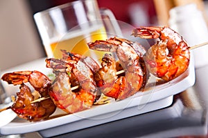 Shrimp grilled with beer