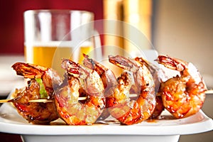 Shrimp grilled with beer