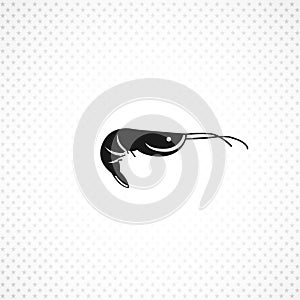 Shrimp icon. Fish and sea products vector icon on white background