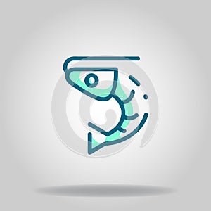 Shrimp icon or logo in  twotone