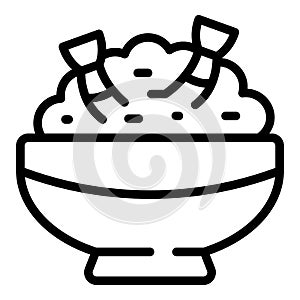 Shrimp icon outline vector. Japan food