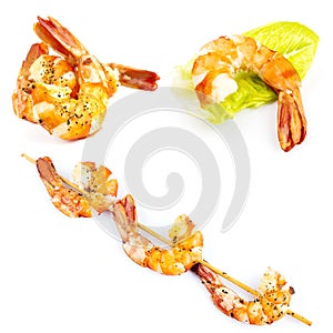 Shrimp isolated on white