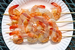 Shrimp Kebabs Paper Plate