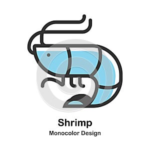 Shrimp Monocolor Illustration