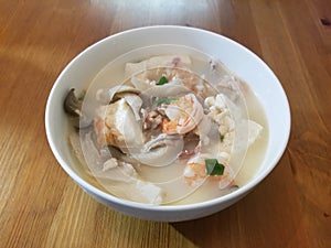 Shrimp Mushroom Tufo Soup