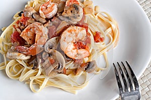 Shrimp Over Linguine photo