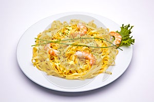 Shrimp pasta dish