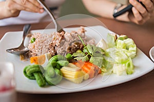 Shrimp-paste fried rice