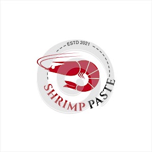 Shrimp Paste Logo Traditional Asian Food Badge