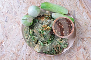 Shrimp paste sauce nam prik kapi Thai food