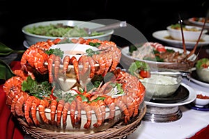 Shrimp or prawn at buffet