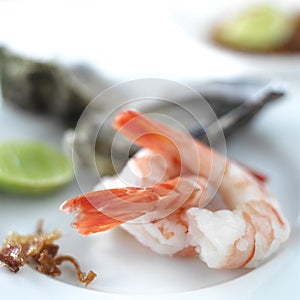 Shrimp or Prawn Cocktail. Isolated on a White Background. Health