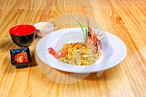 Shrimp or prawn risotto