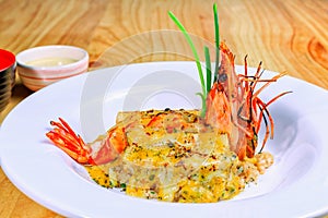 Shrimp or prawn risotto