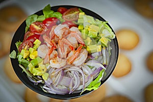 Shrimp salad bowls ensalada de camarones photo