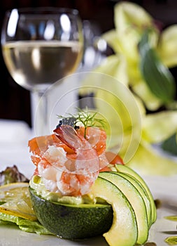 Shrimp salad a la carte appetizer photo