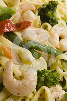 Shrimp scampi primavera photo