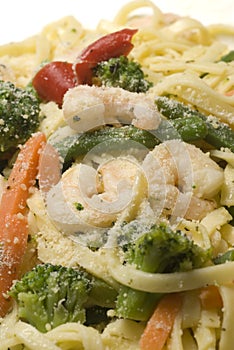 Shrimp scampi primavera