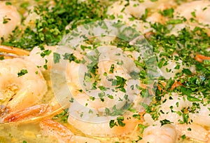 Shrimp Scampi Simmering