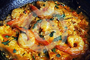 Shrimp soup moqueca de camarÃÂ£o photo