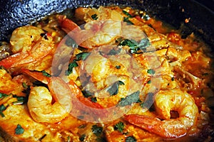 Shrimp soup ( moqueca de camarÃÂ£o) photo
