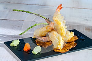 Shrimp tempura.