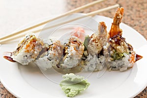 Shrimp Tempura Avocado Sushi Roll