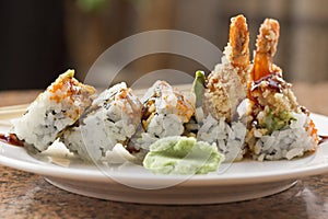 Shrimp Tempura Avocado Sushi Roll